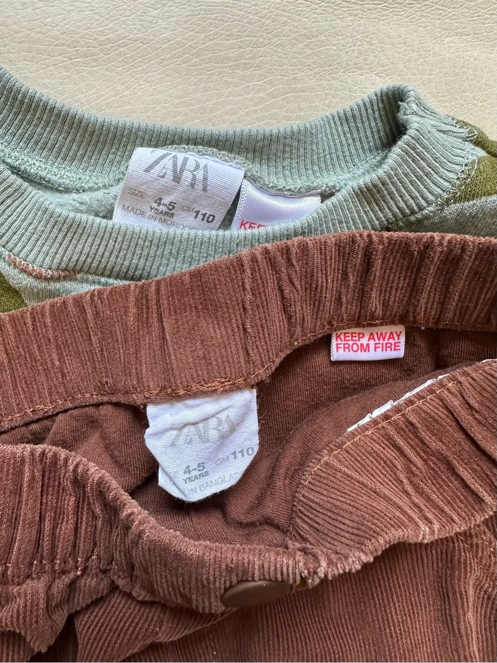 4/5 Zara Animal Print Crewneck & Brown Corduroy Pants